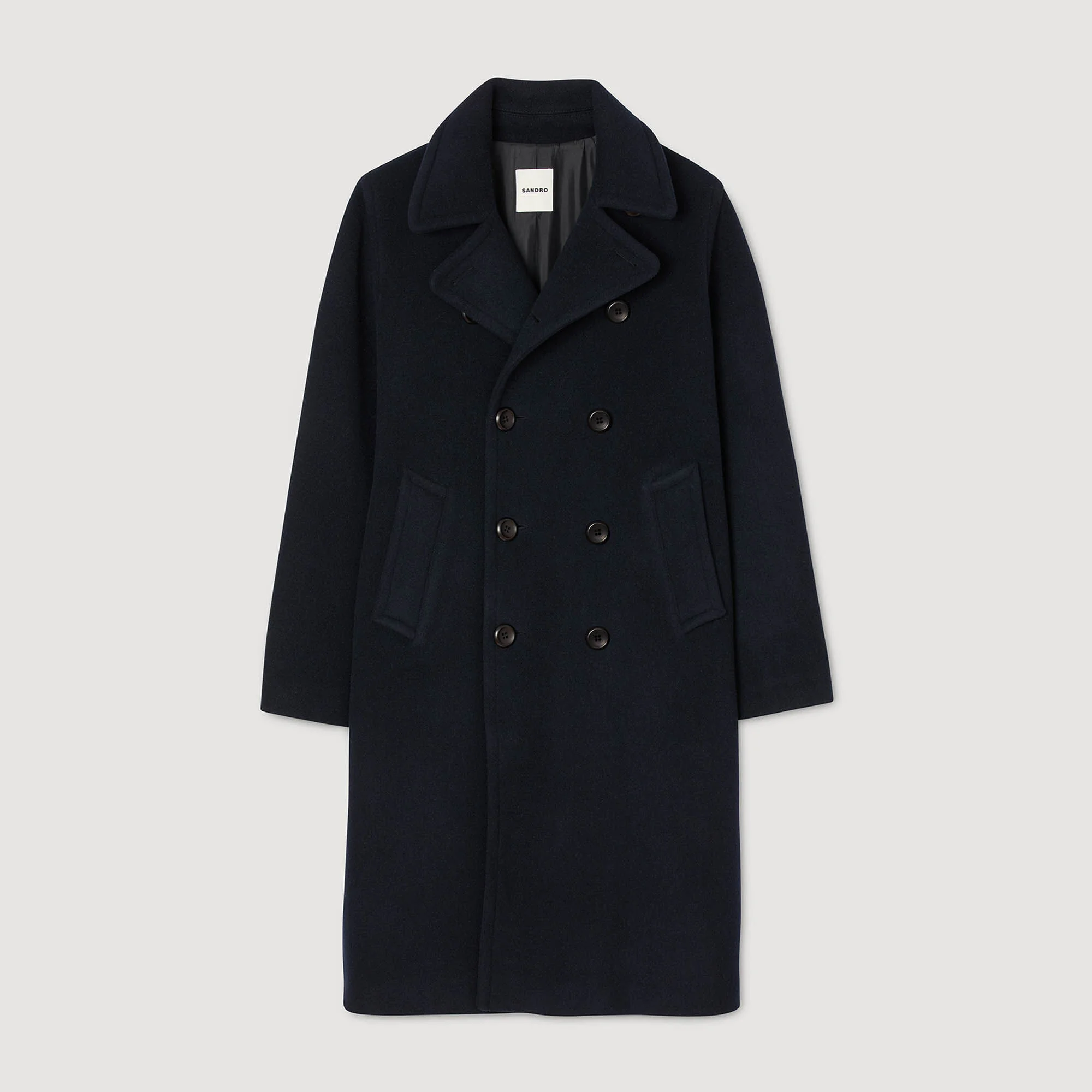 DOUBLE-BREASTED WOOL COAT - 1