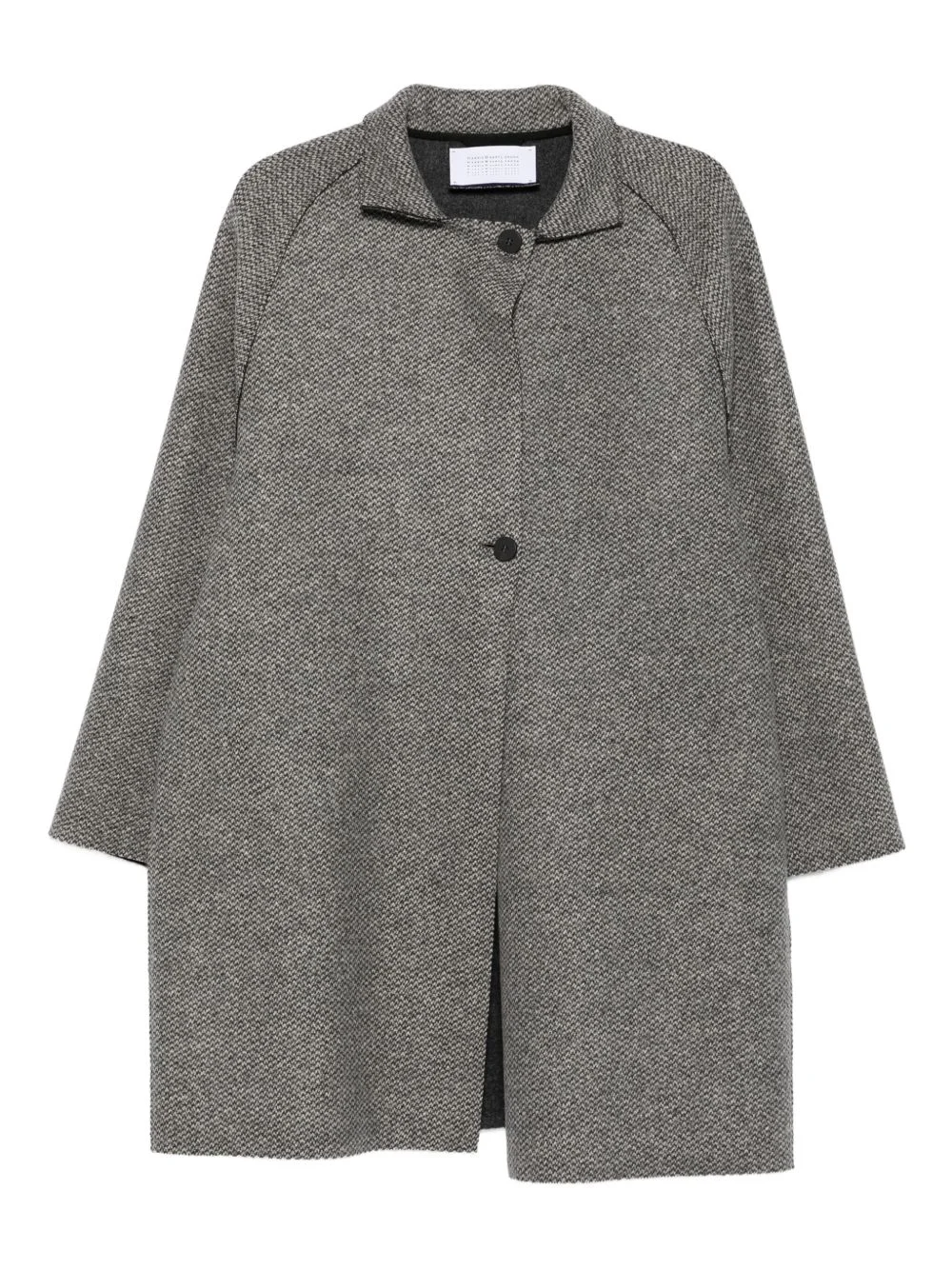 raglan-sleeve textured coat - 1