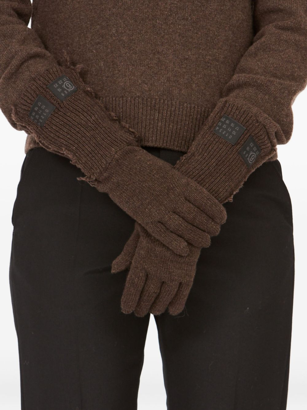ribbed-knit gloves - 3