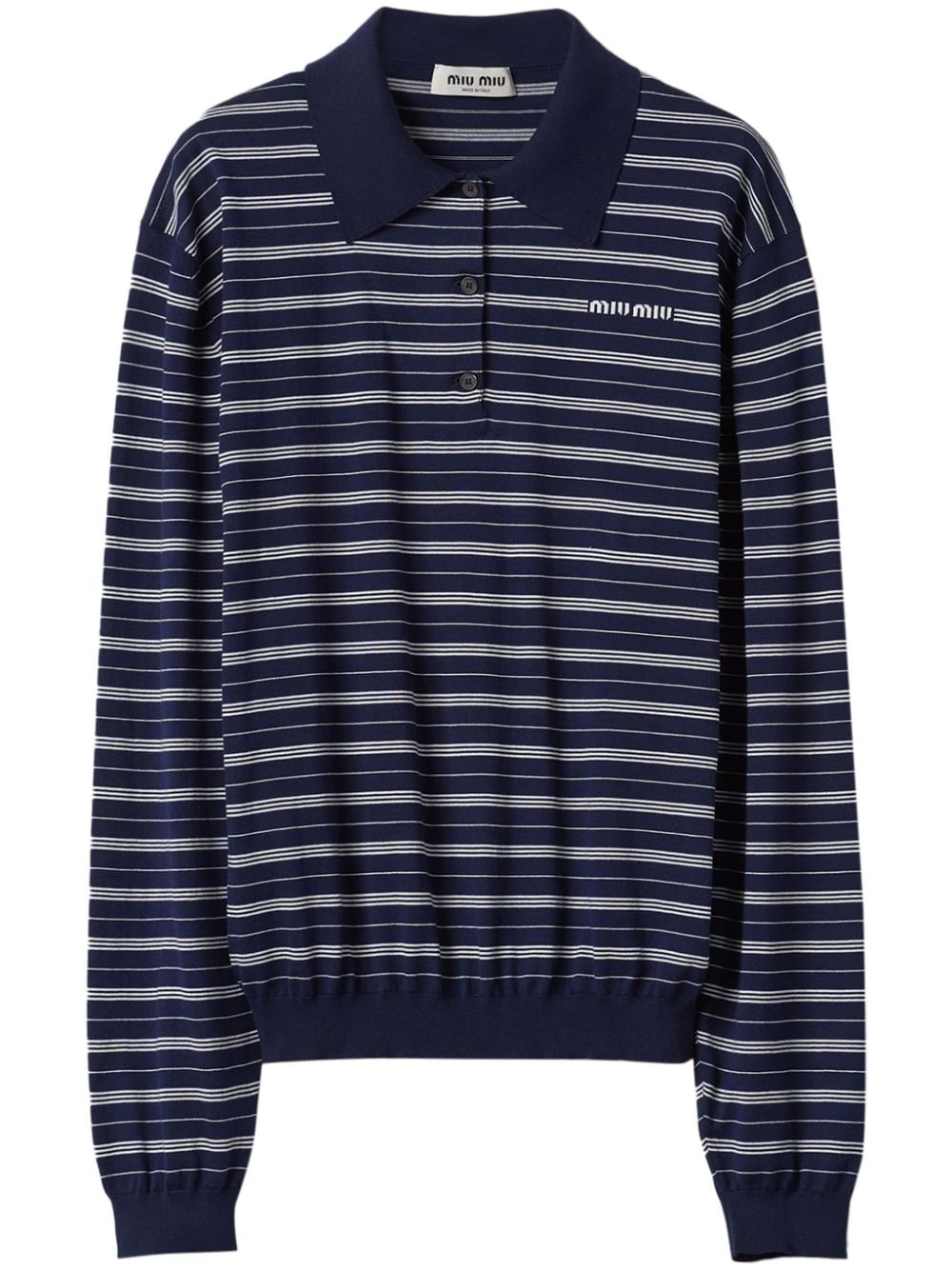logo-print striped polo shirt - 1