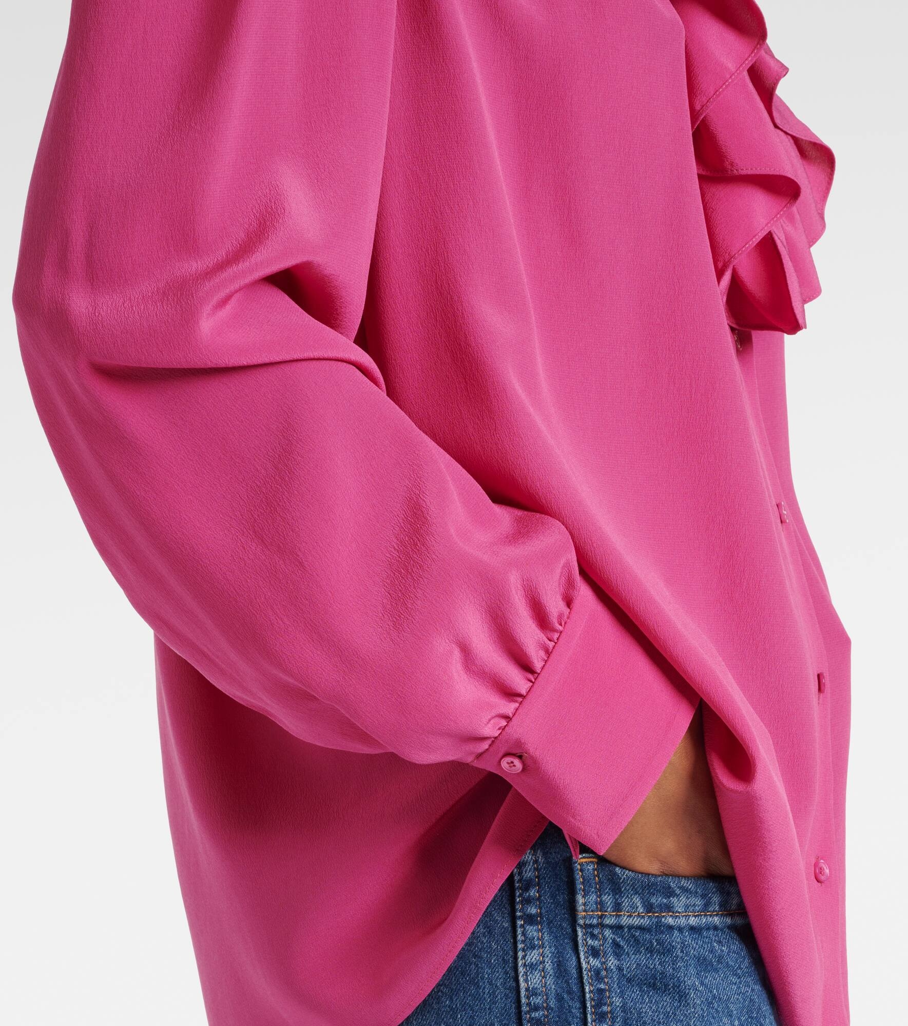 Ruffled silk blouse - 5
