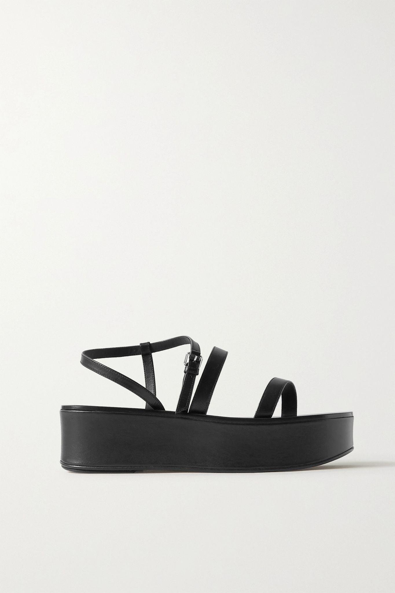 Wedge leather platform sandals - 1