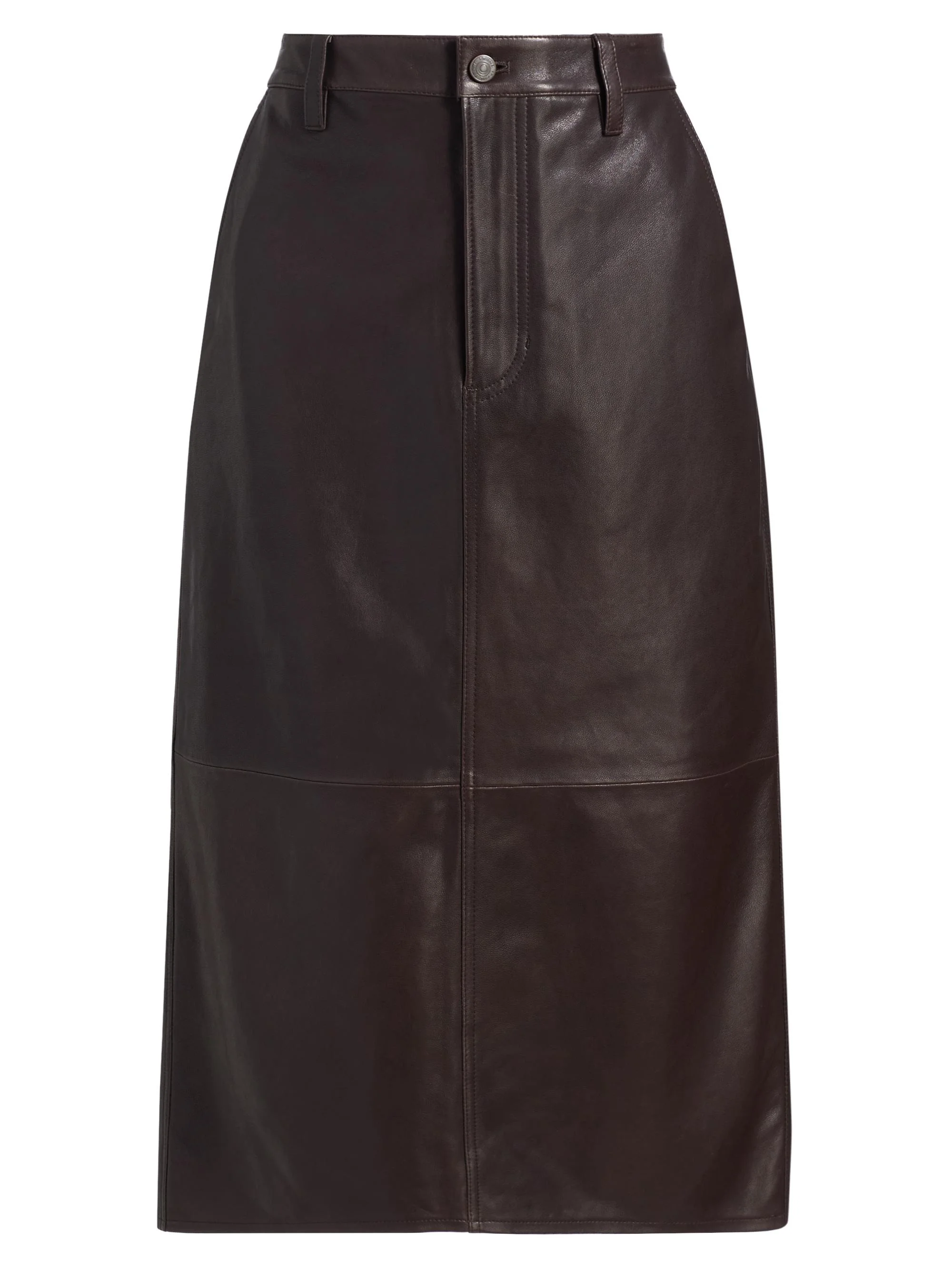 Women's The Leather Trouser Skirt - Carob - 1