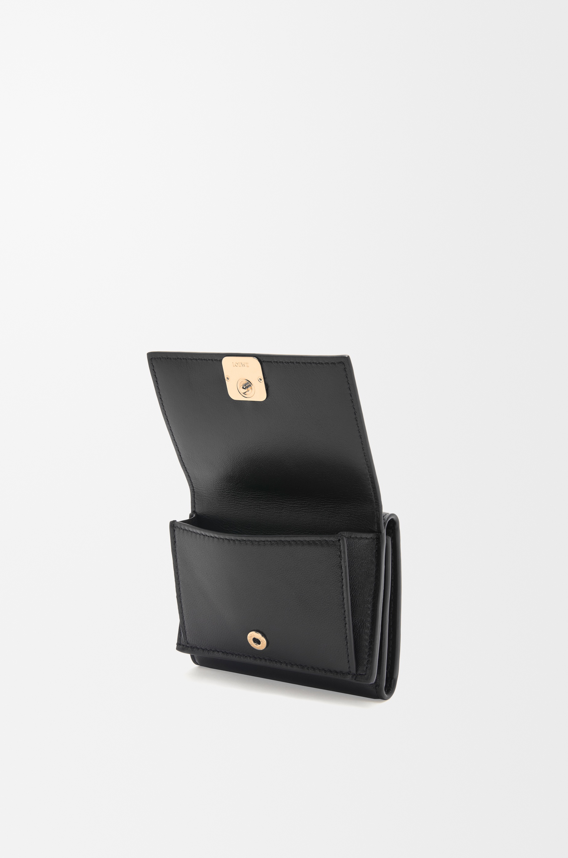 Puffer Anagram trifold wallet in shiny nappa calfskin - 3