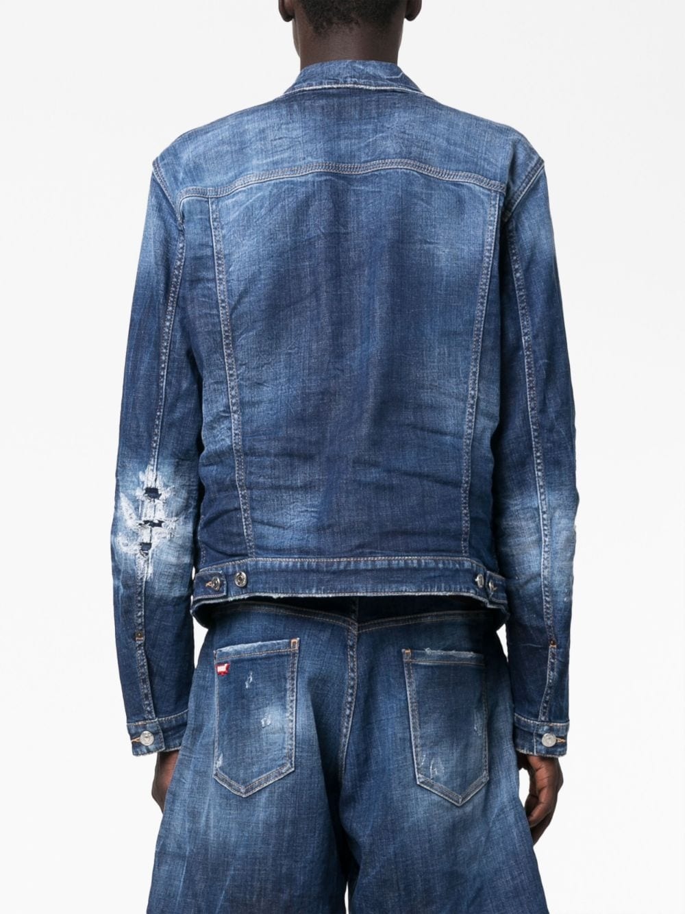 distressed denim jacket - 4