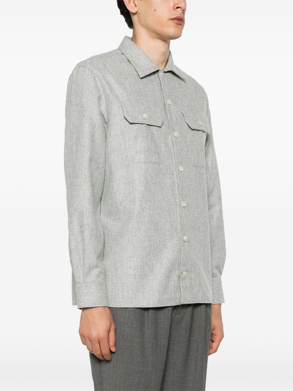 mÃ©lange-effect wool shirt - 3