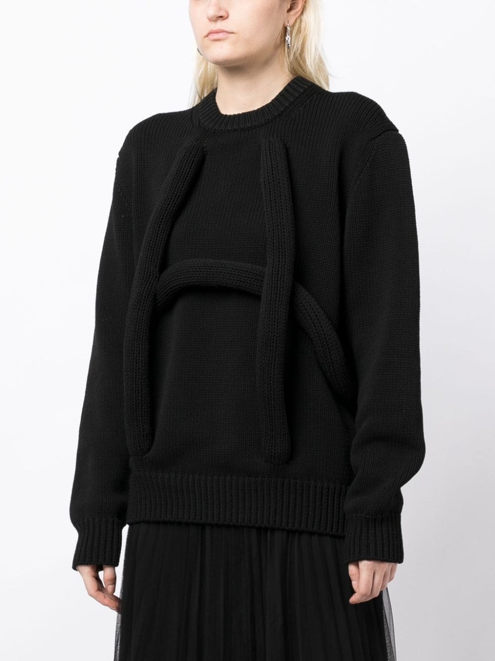 crew-neck drop-shoulder jumper - 3
