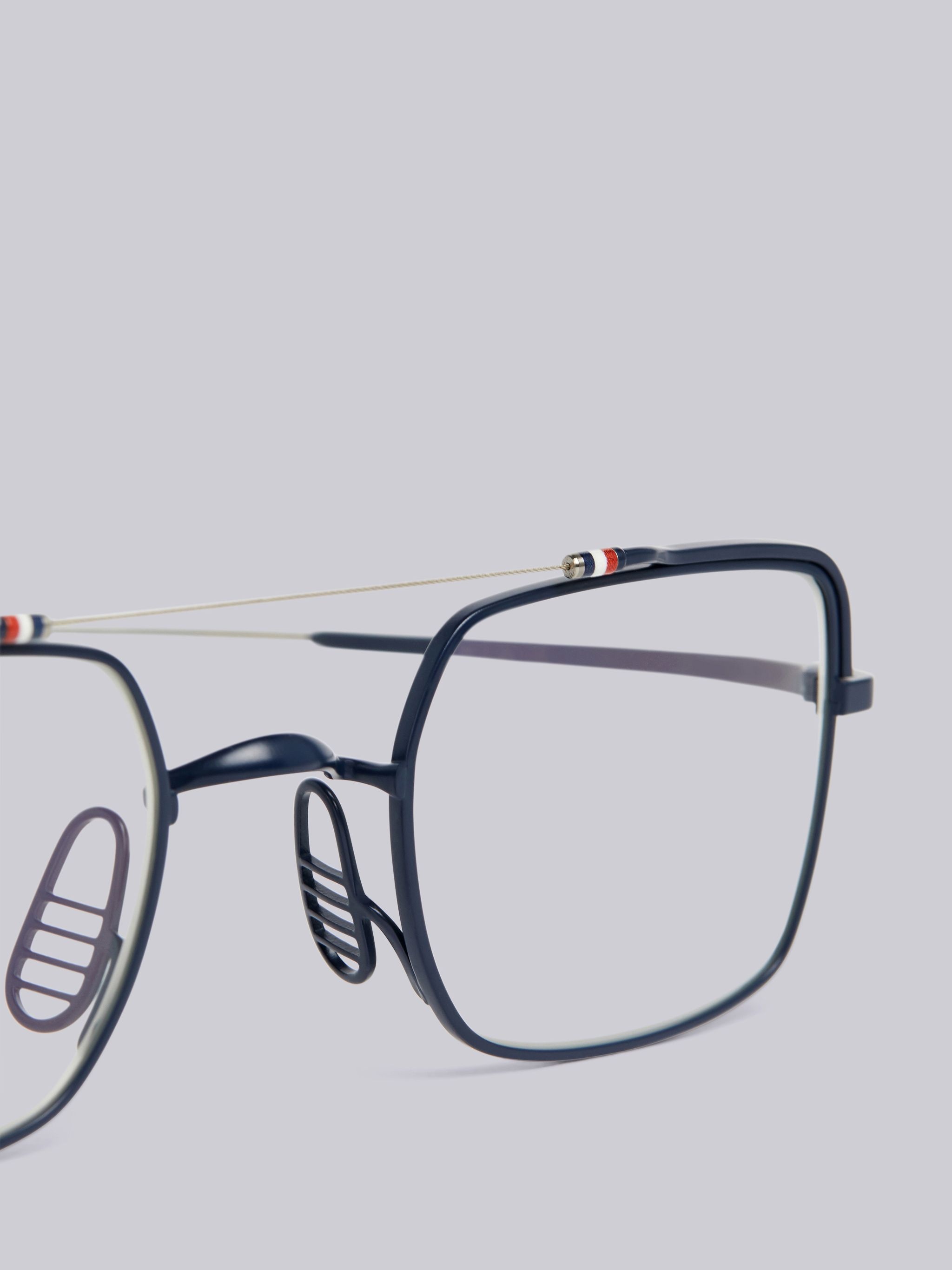 TB909 - Black Iron Square Aviator Glasses - 2