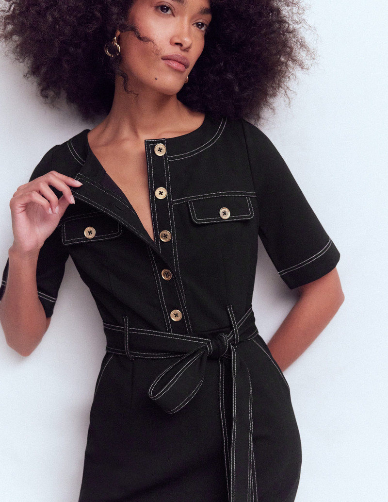 Bria Ponte Midi Dress-Black 3