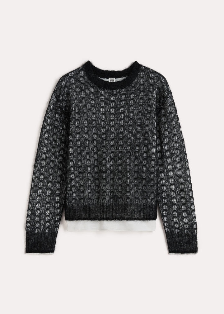 Mohair lace knit black - 1