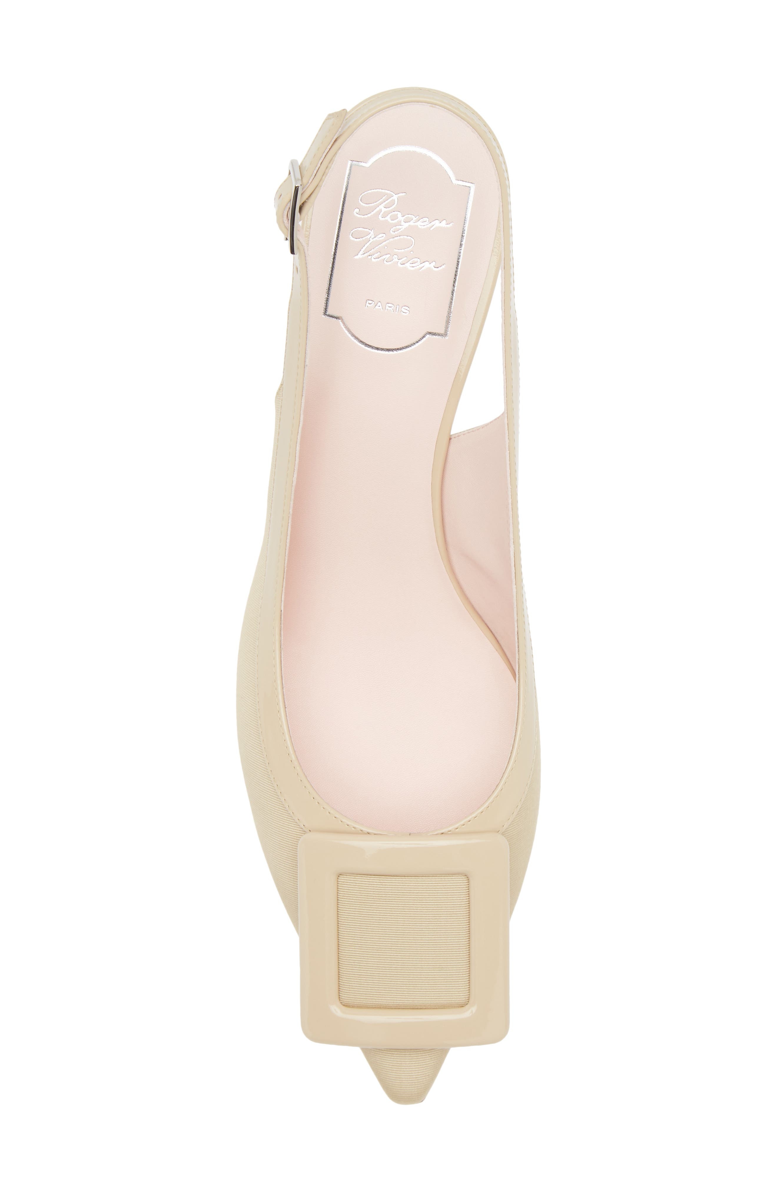 Roger Vivier Viv in the City Pointed Toe Slingback Pump in Beige at Nordstrom - 5