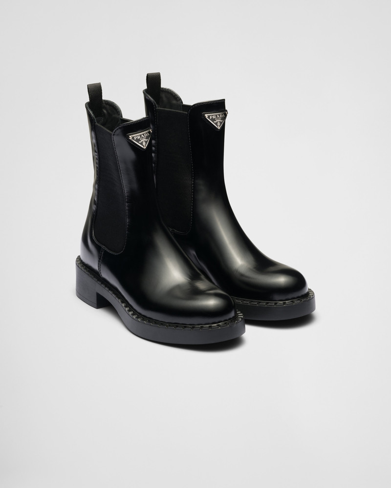Brushed leather booties 1