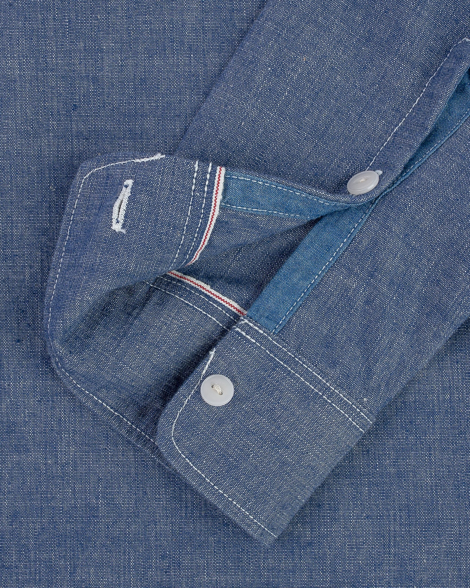 IHSH-21-BLU 10oz Selvedge Chambray Work Shirt - Blue - 9