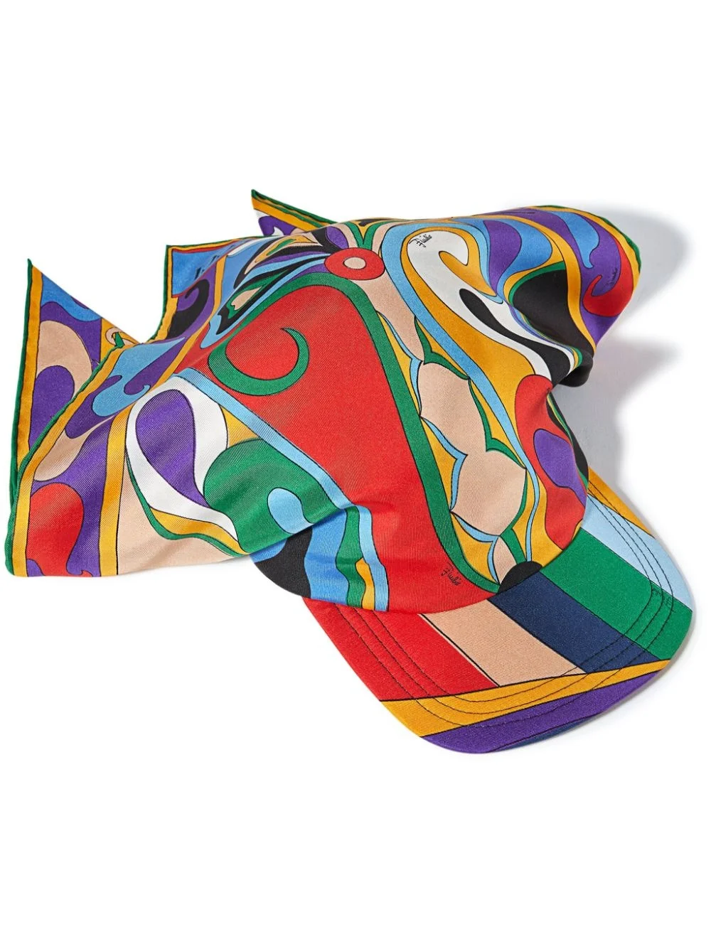 Orchidee-print silk-twill cap - 1