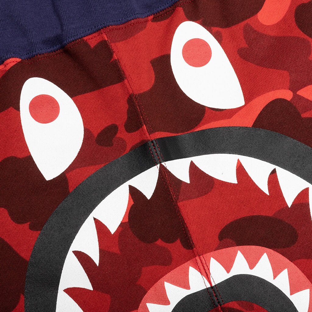 CRAZY CAMO SHARK SWEAT SHORTS - RED - 3