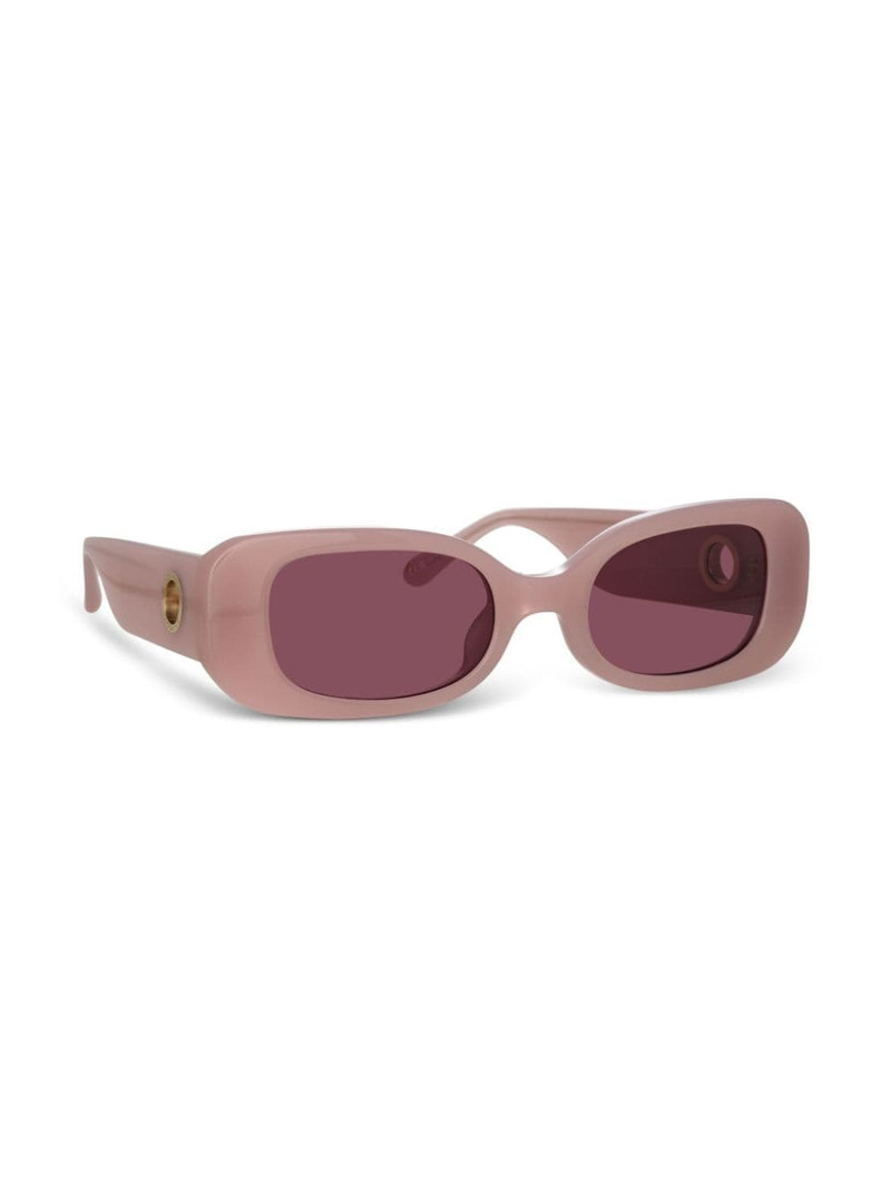 LINDA FARROW engraved-logo arm sunglasses outlook