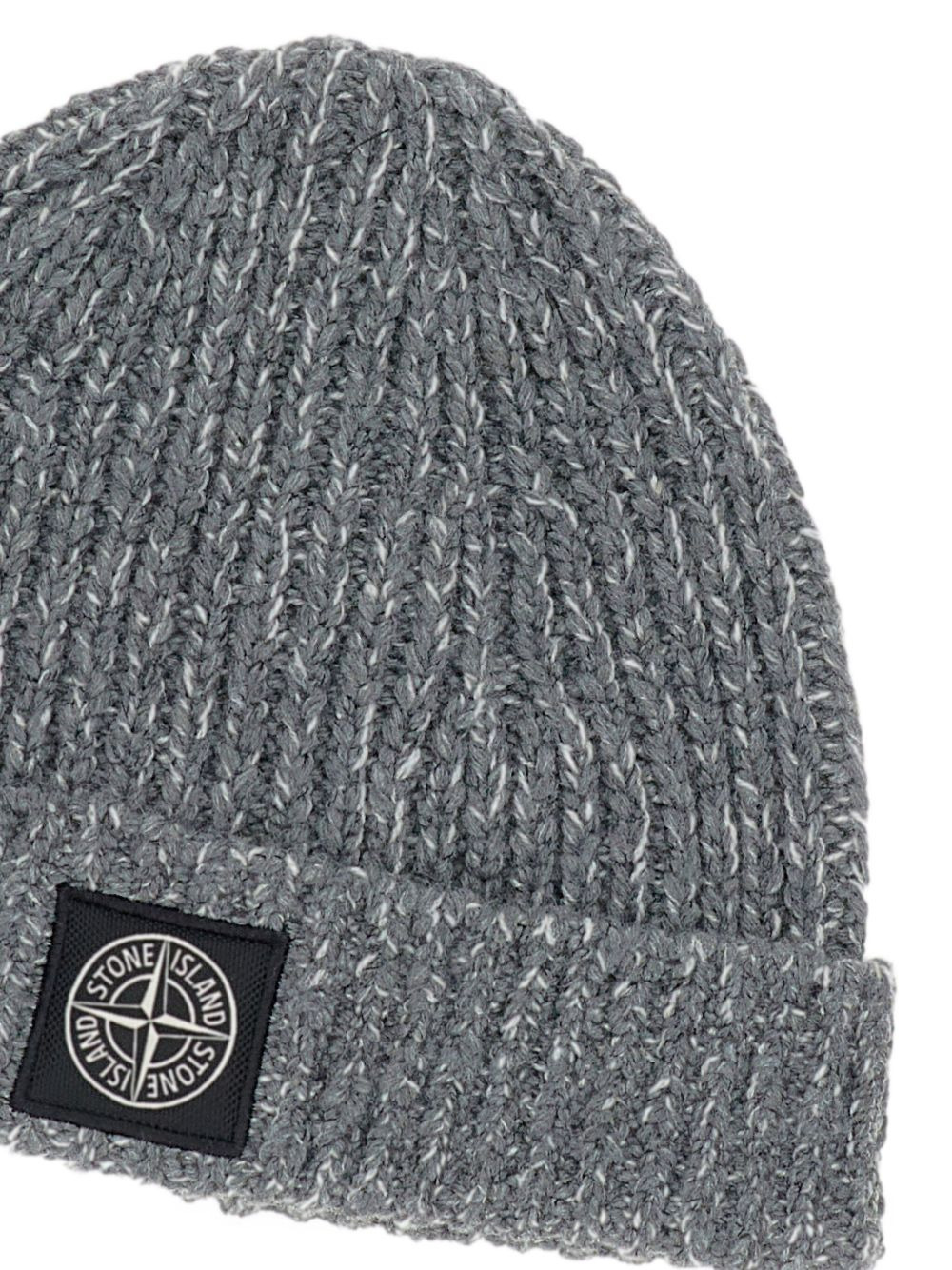ribbed patch beanie - 2