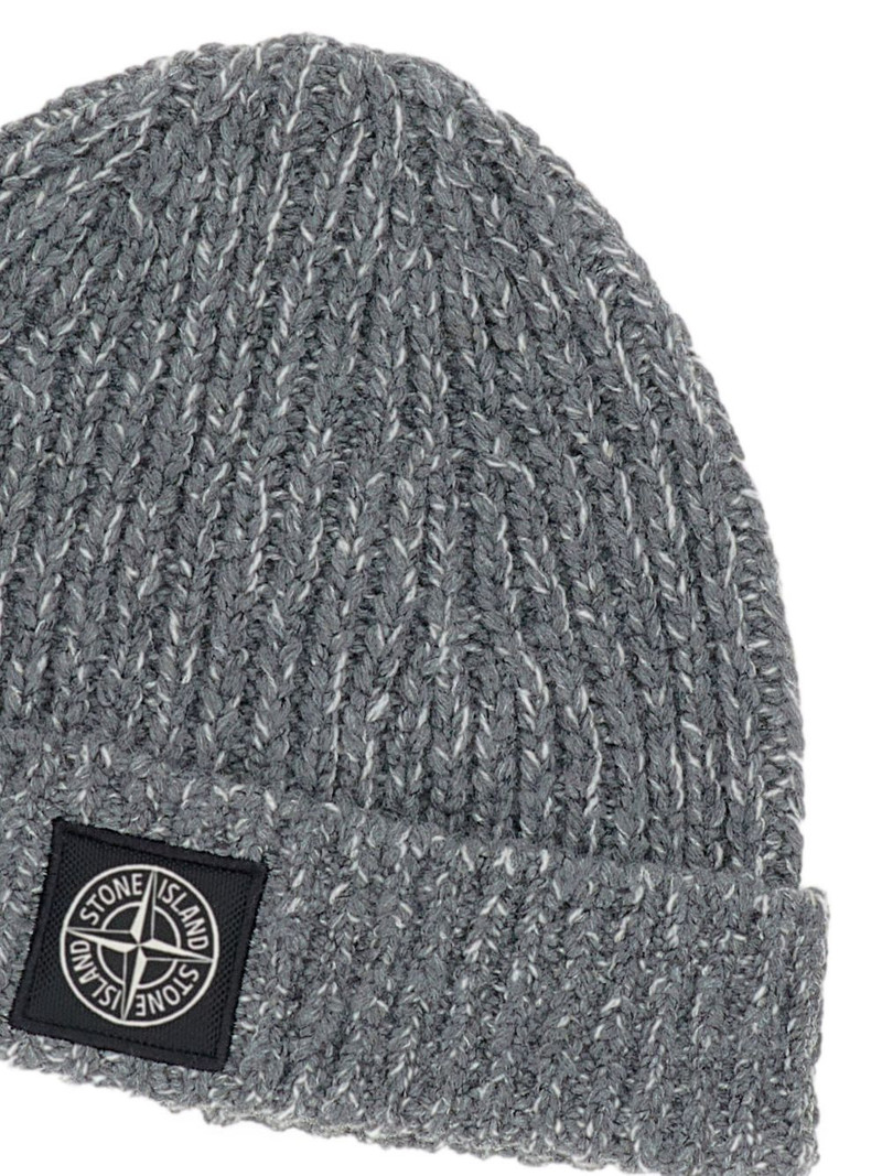 Stone Island ribbed patch beanie outlook
