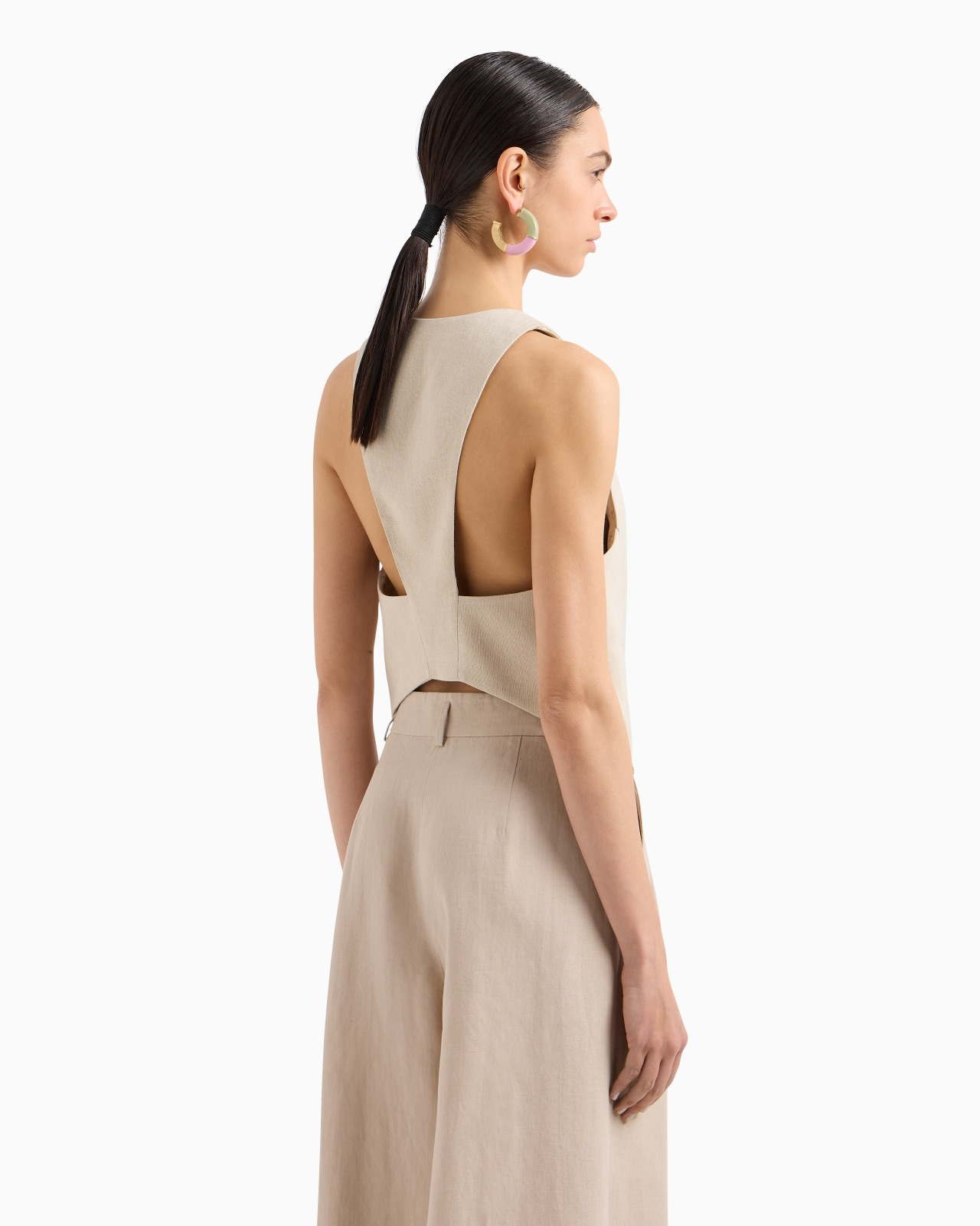 SINGLE-BREASTED WAISTCOAT IN CANNETÉ COTTON AND VISCOSE - 3
