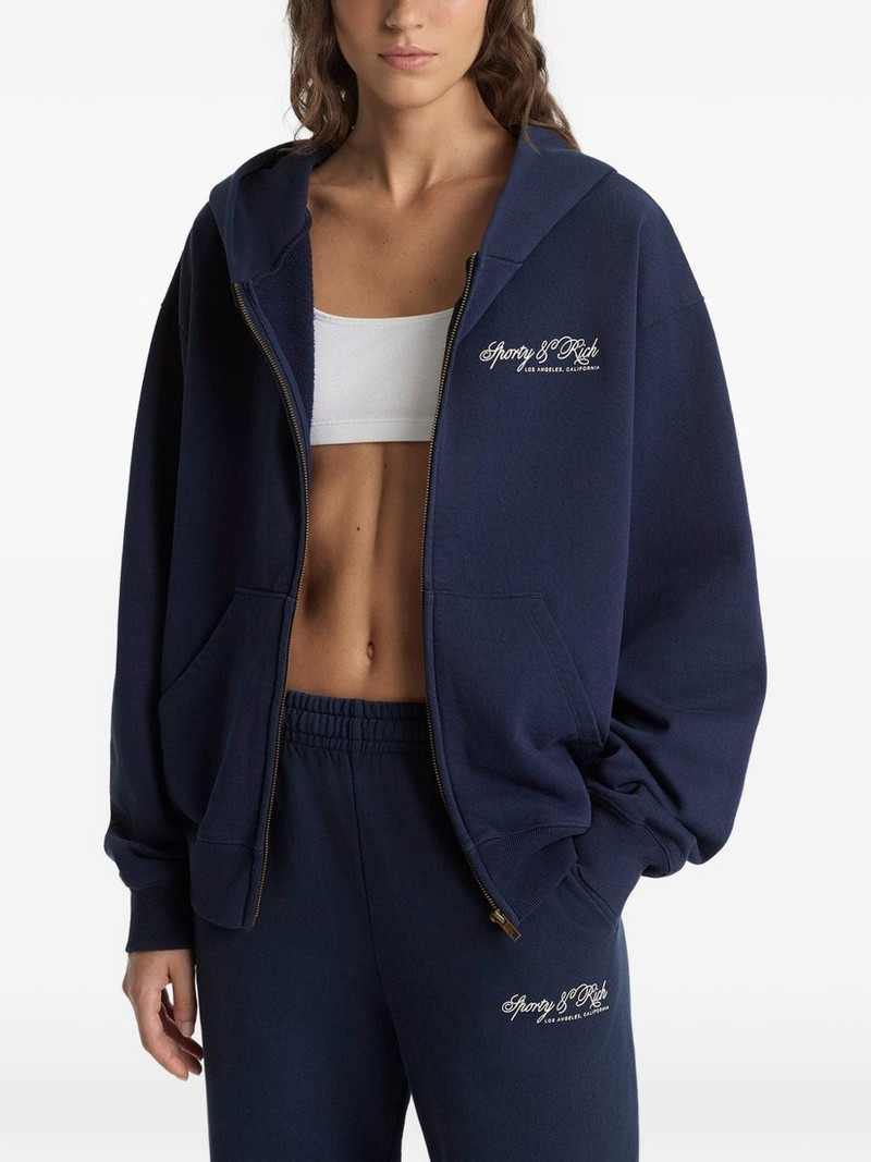 Sporty & Rich International zip hooded hoodie outlook