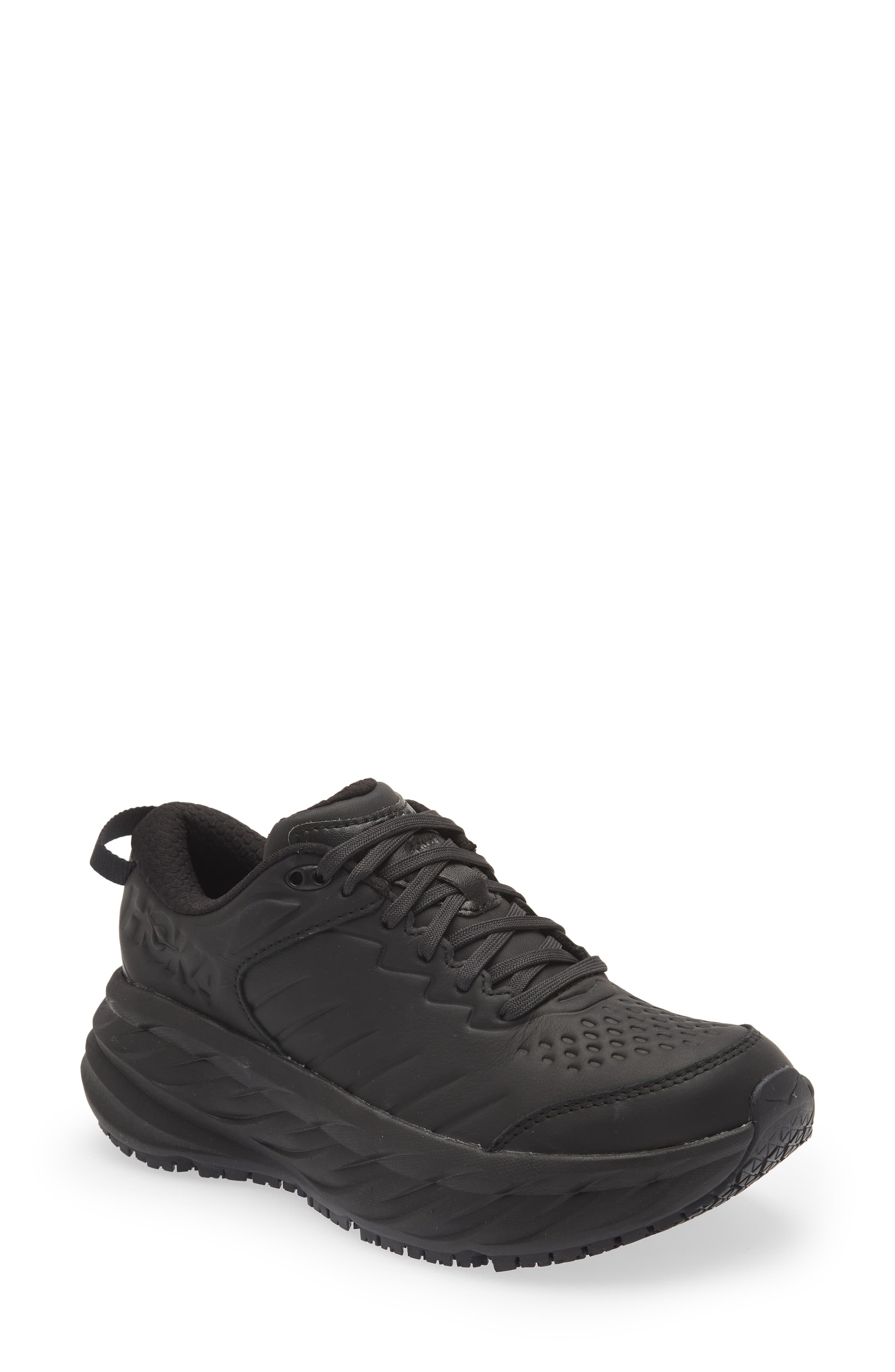 HOKA Bondi SR Water Resistant Running Shoe in Black /Black at Nordstrom - 1