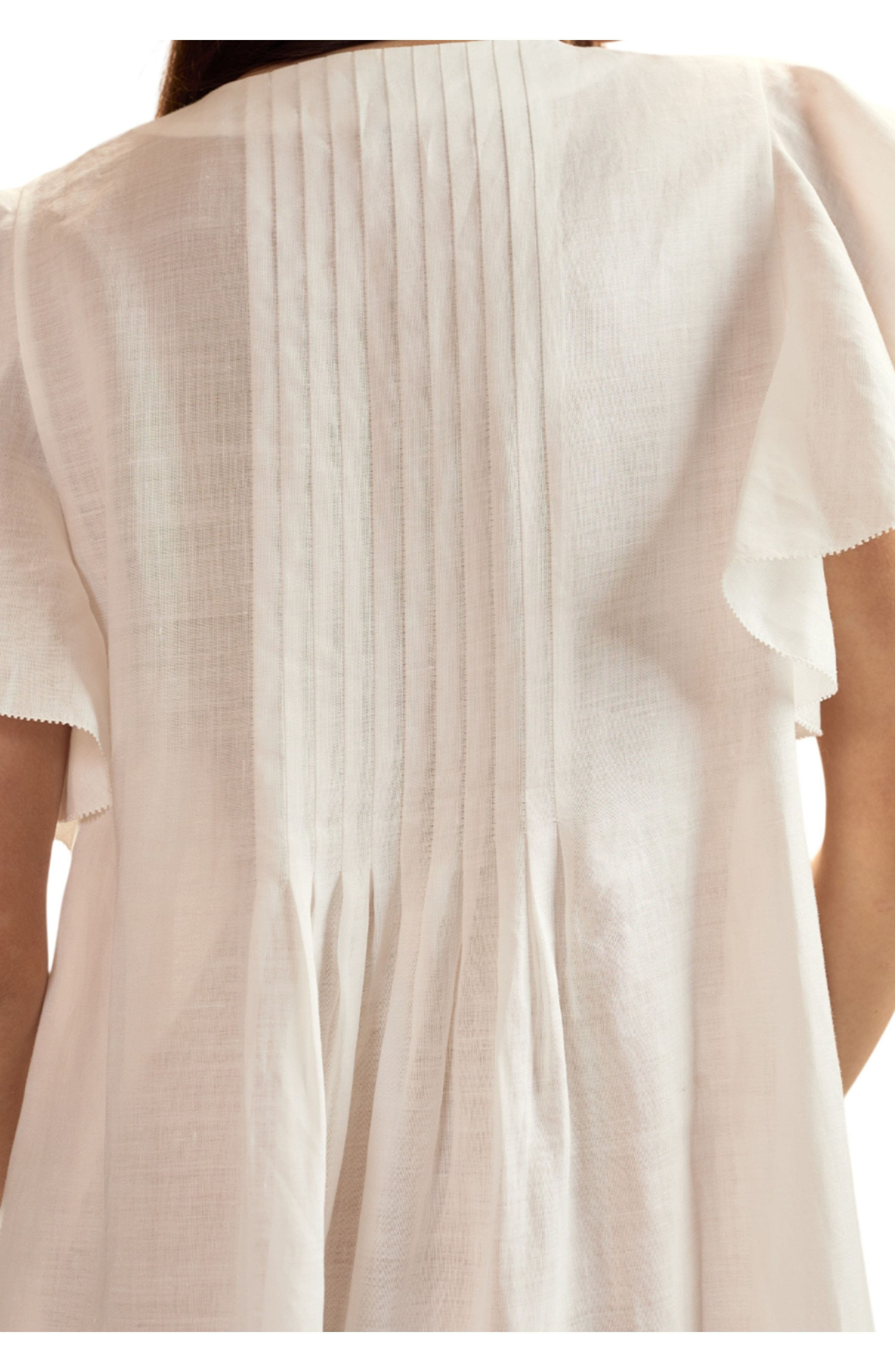 Cynthia Rowley Ramie Midi Pintuck Kaftan in White at Nordstrom - 2