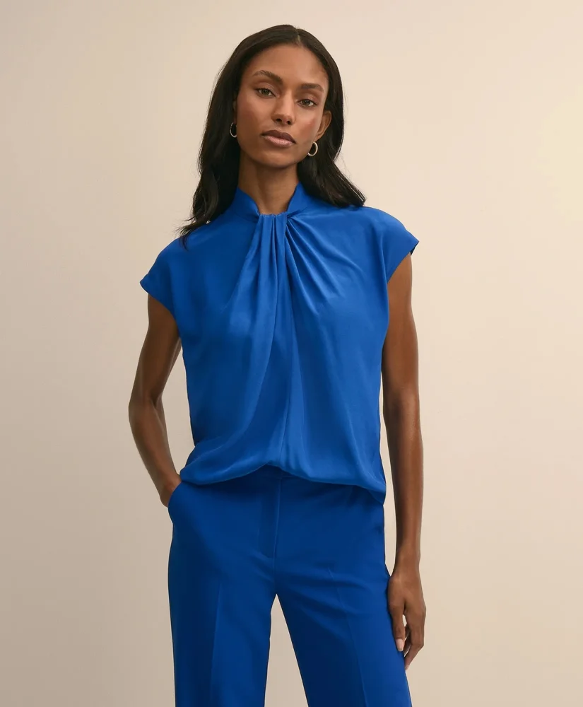 Viscose Twist-Knot Sleeveless Blouse - 1