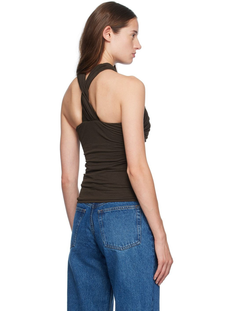Brown Draped Blouse 3