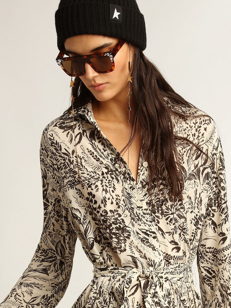 White dress with black toile de jouy print 2