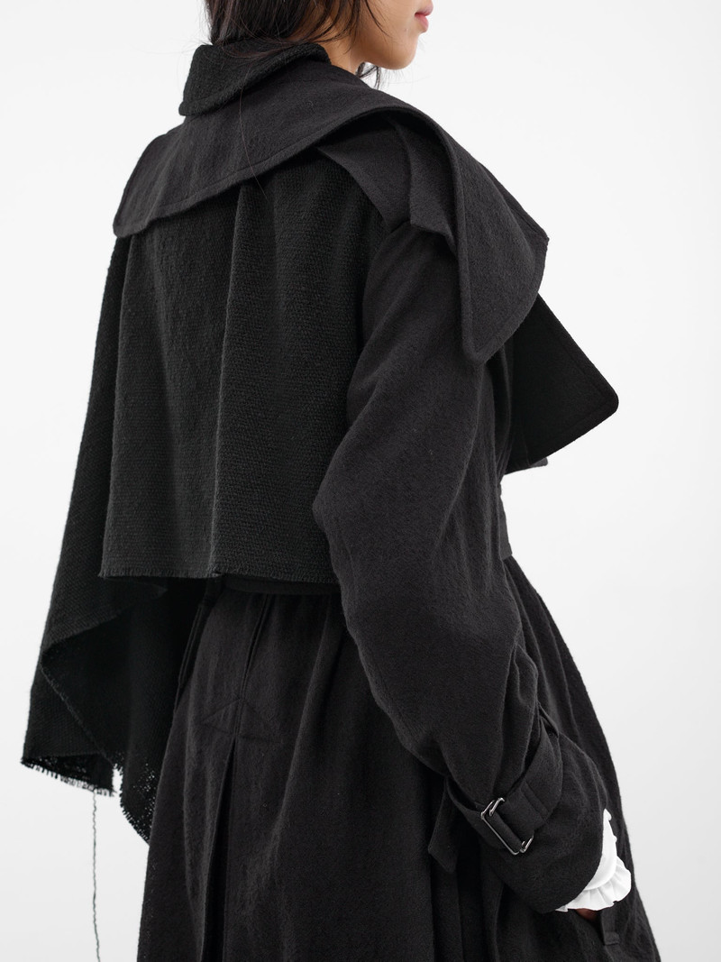Yohji Yamamoto Black Wool Deconstructed Trench Coat outlook