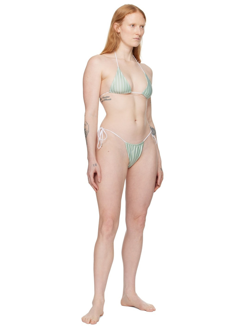 POSTER GIRL Green & White Elle Reversible Bikini Top outlook