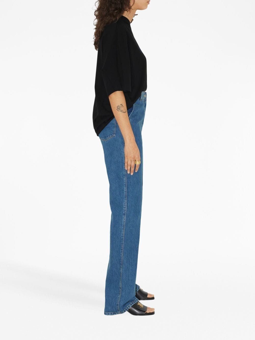 high-waisted straight-leg jeans - 3