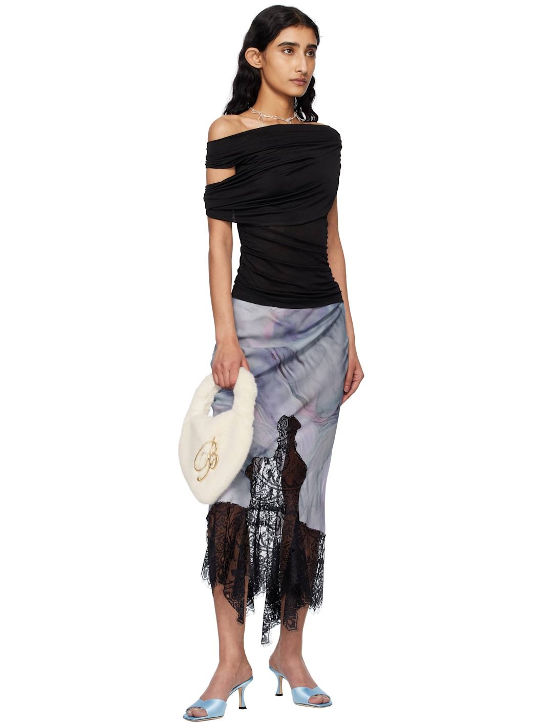 Black Jersey Sablé Blouse - 4