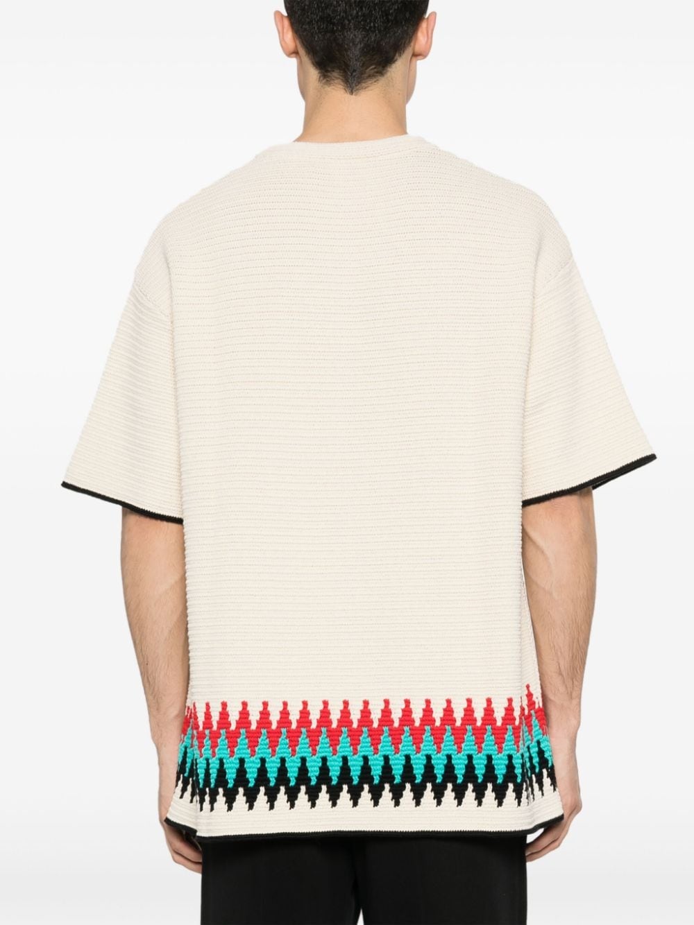 zigzag-intarsia knitted t-shirt - 4