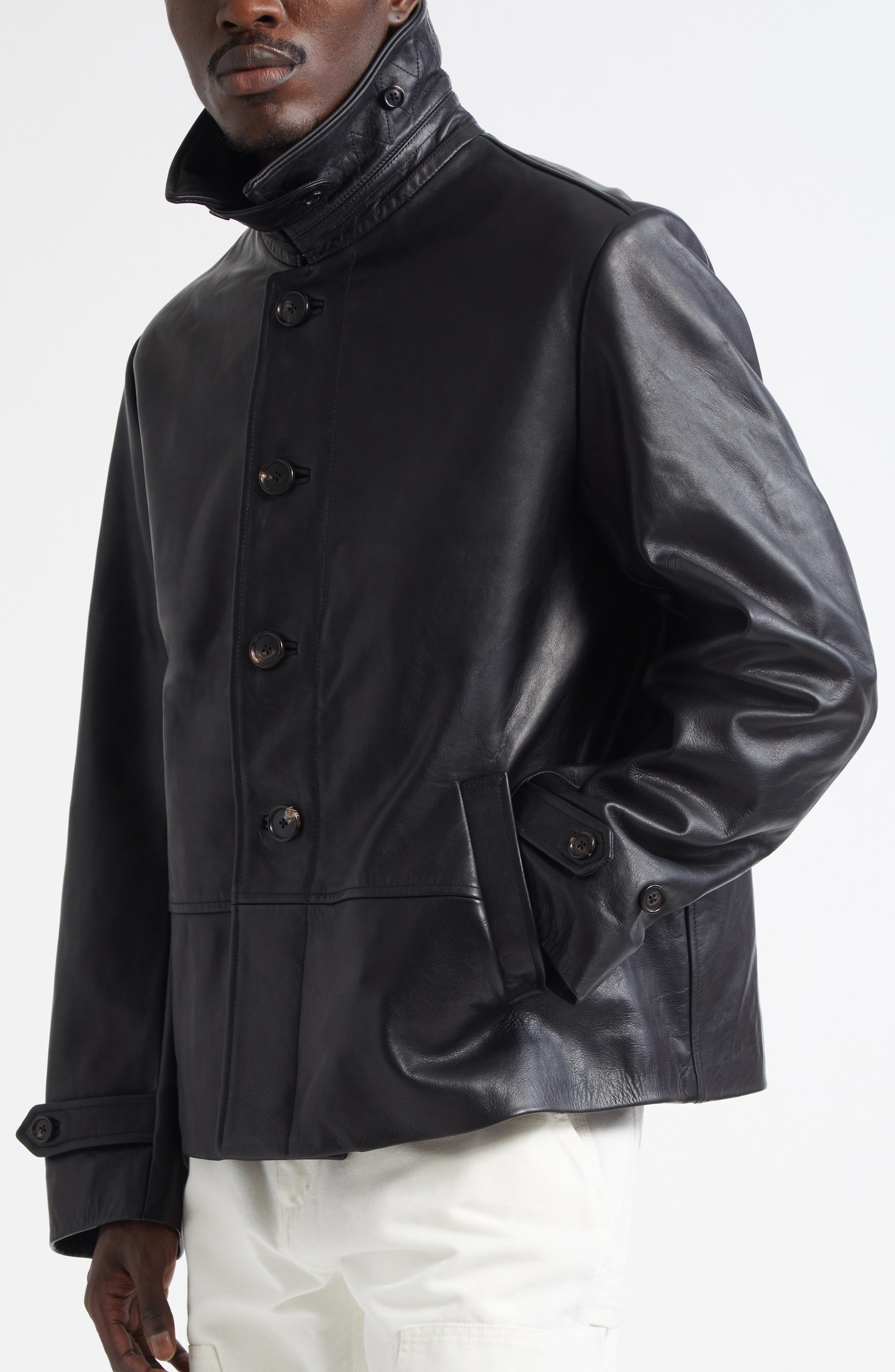 Bode Cropped Continental Coat in Black at Nordstrom - 4