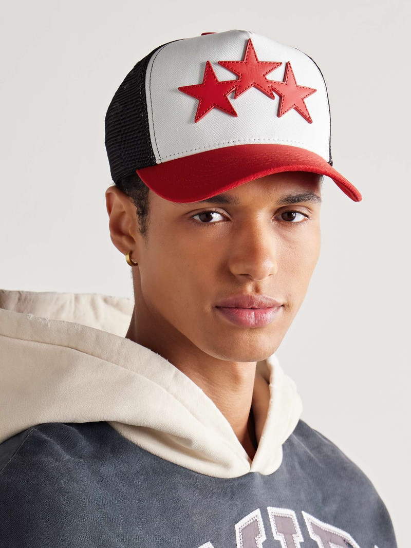 AMIRI Appliquéd Leather-Trimmed Cotton-Canvas and Mesh Trucker Cap outlook