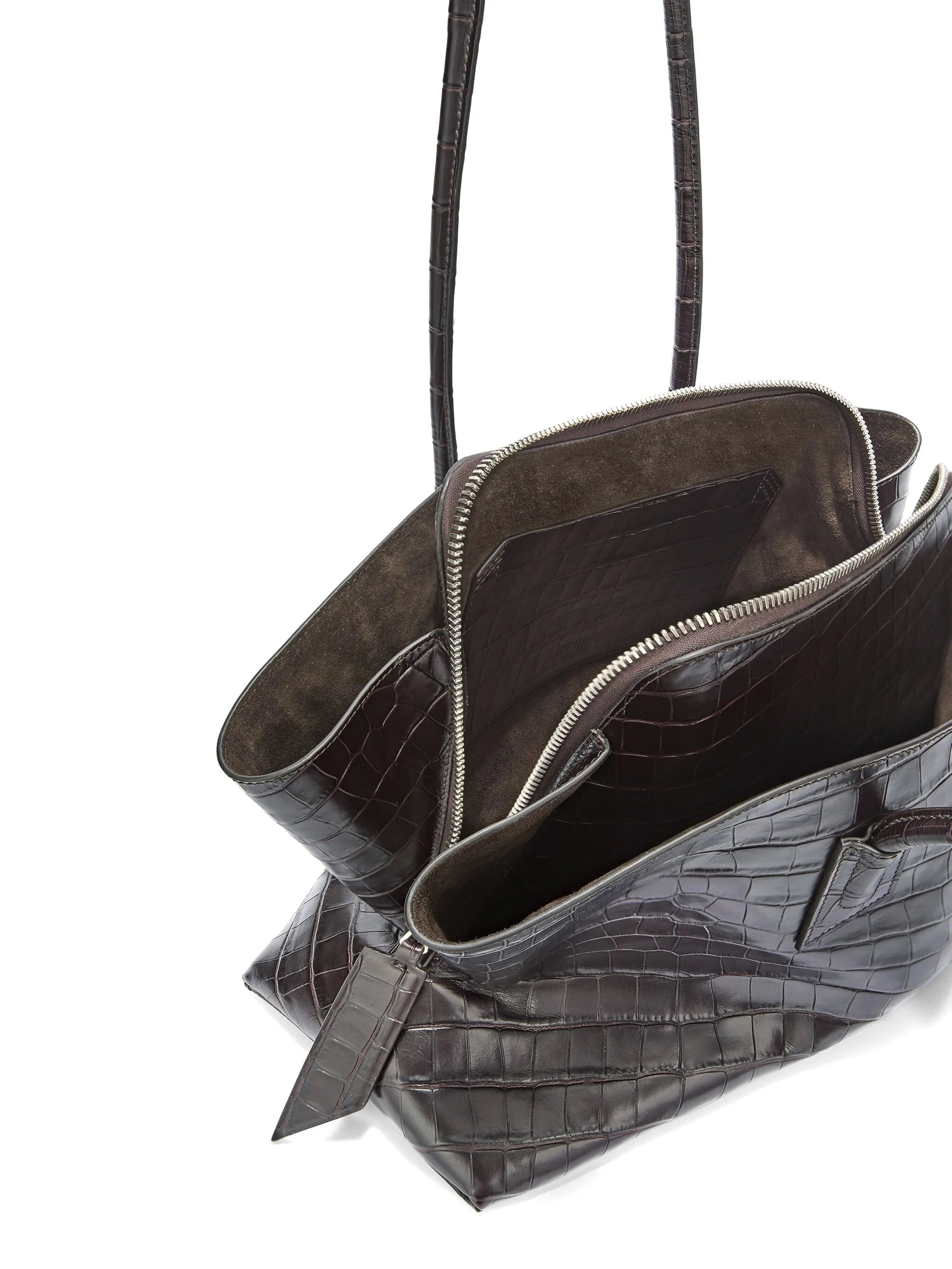 トートバッグ THE ATTICO FW25 LA PASSEGIATA MEDIUM (WAH00054LBT021PR 207) La Passeggiata Medium leather tote in black - The Attico