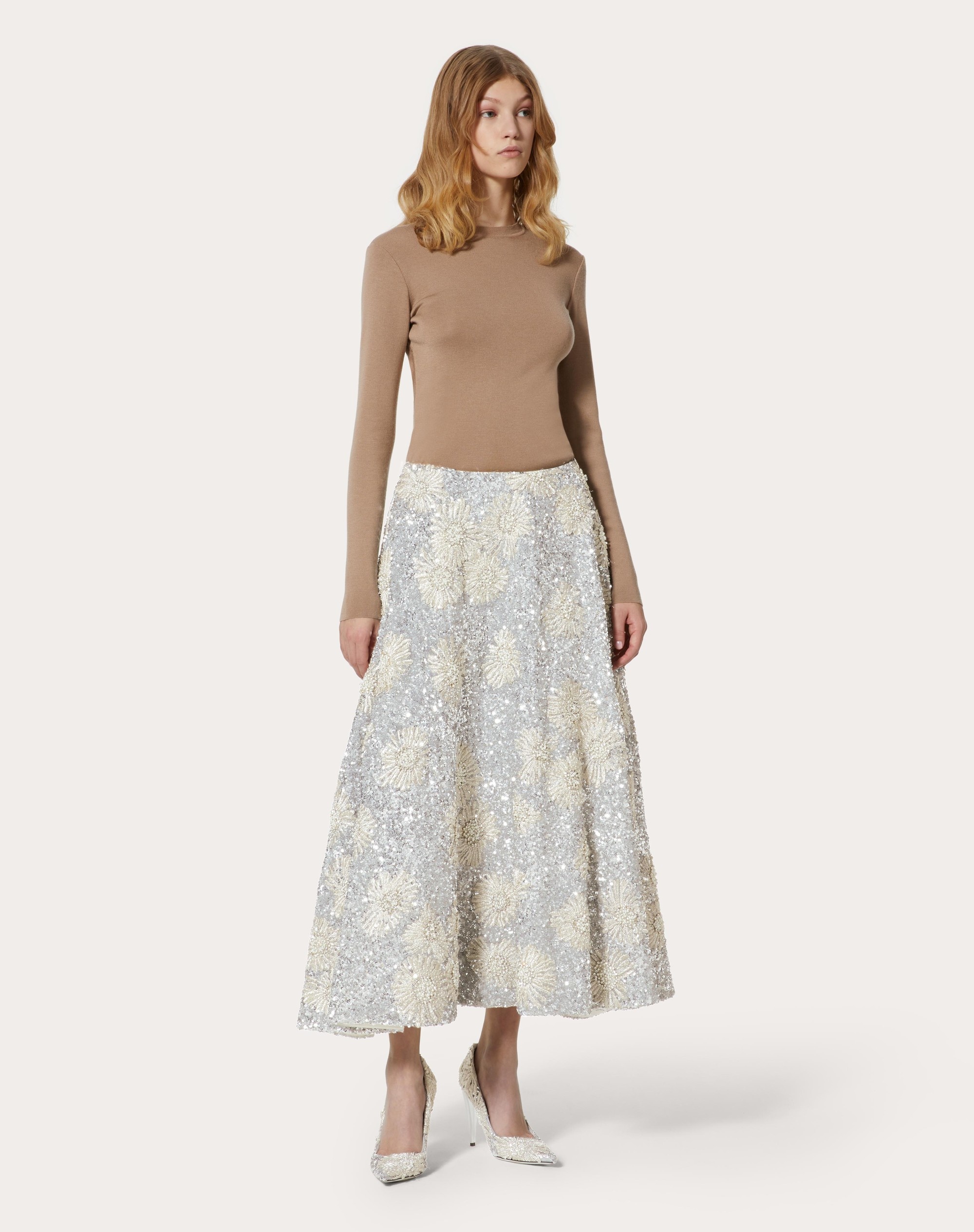 MIDI SKIRT IN EMBROIDERED ORGANZA - 3