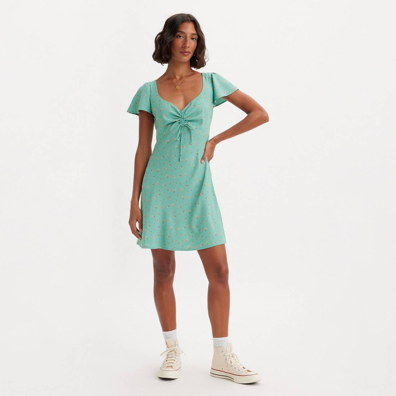 SKYLAR FLUTTER SLEEVE DRESS - 2