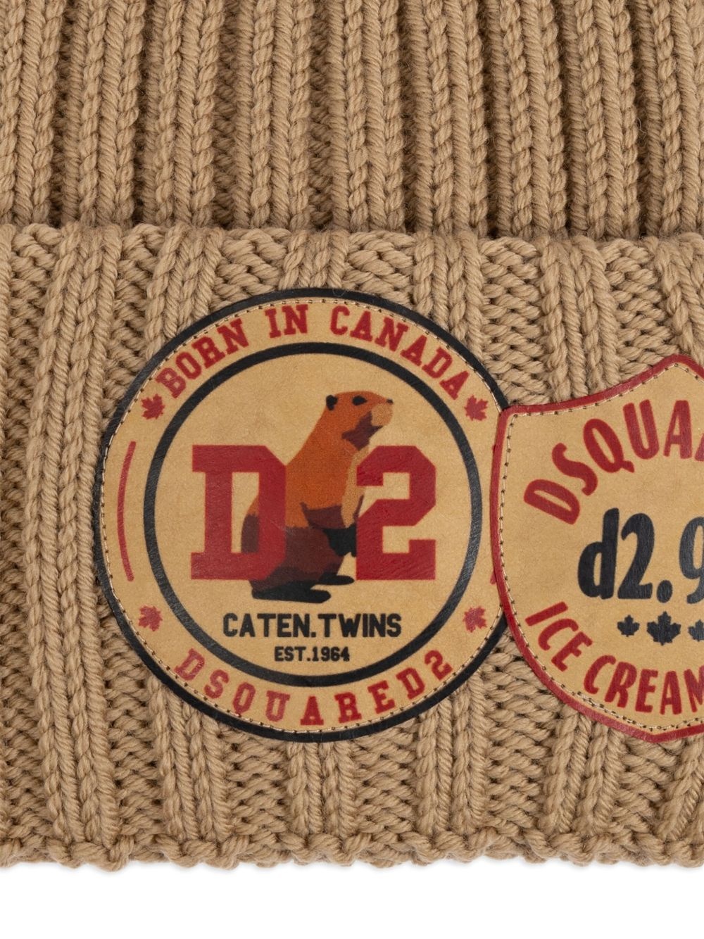 ribbed logo-patch beanie - 3