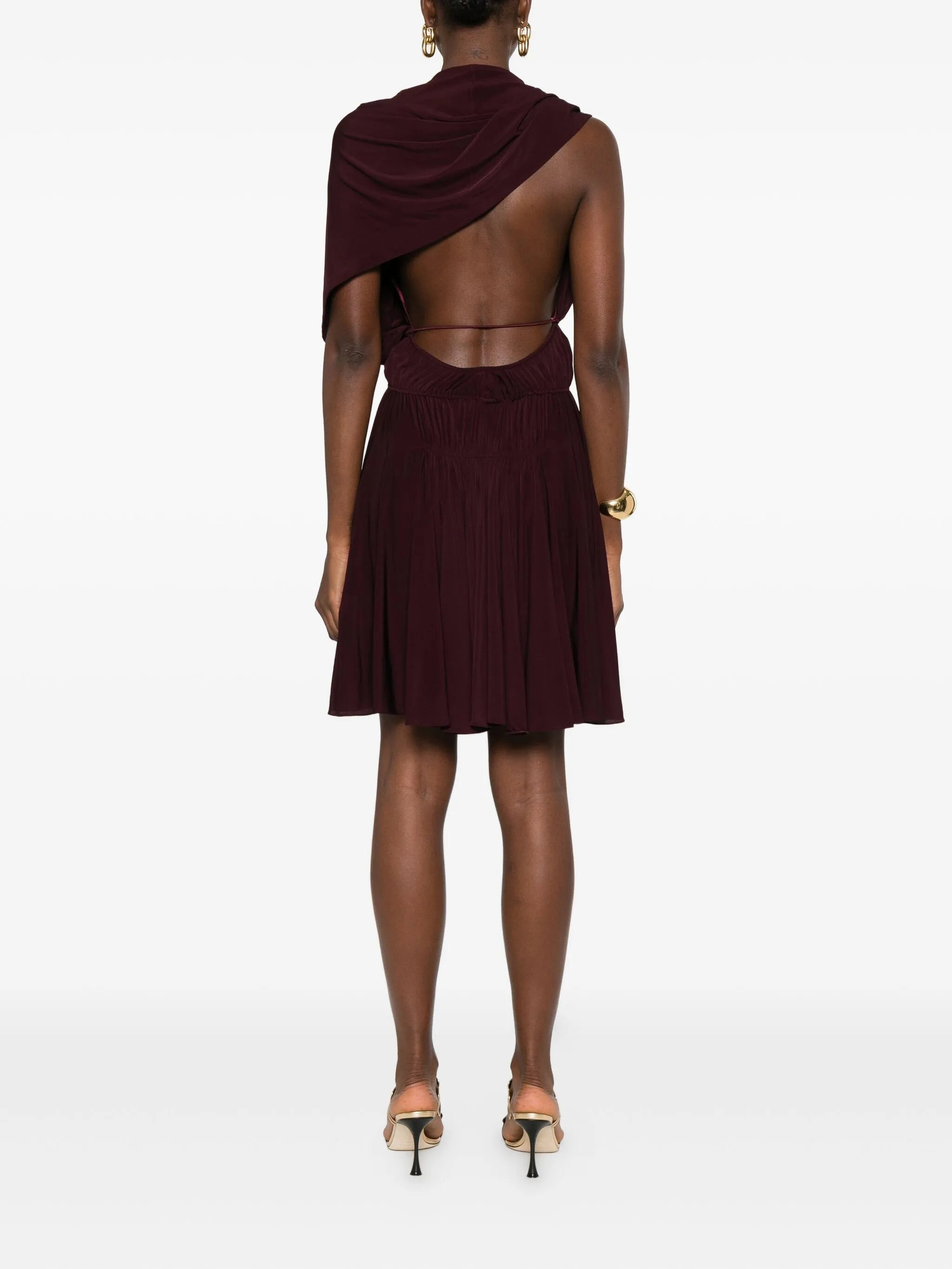 Alaïa V-neck Gathered Day Dress - 3