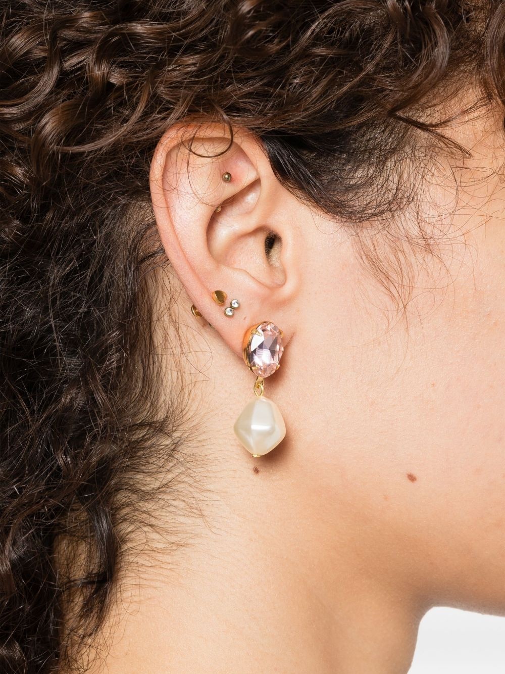 Tunis crystal-pearl earrings - 2