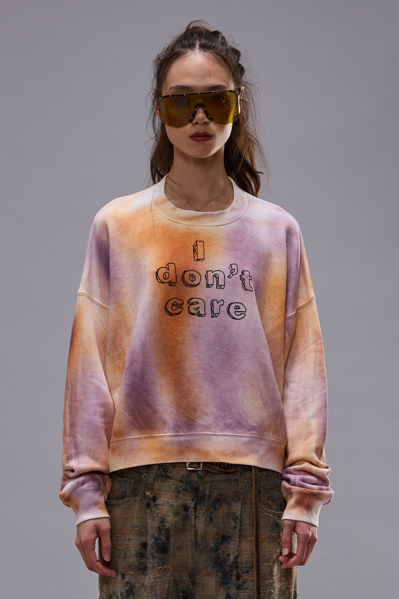 I DON'T CARE CROPPED CREWNECK 4