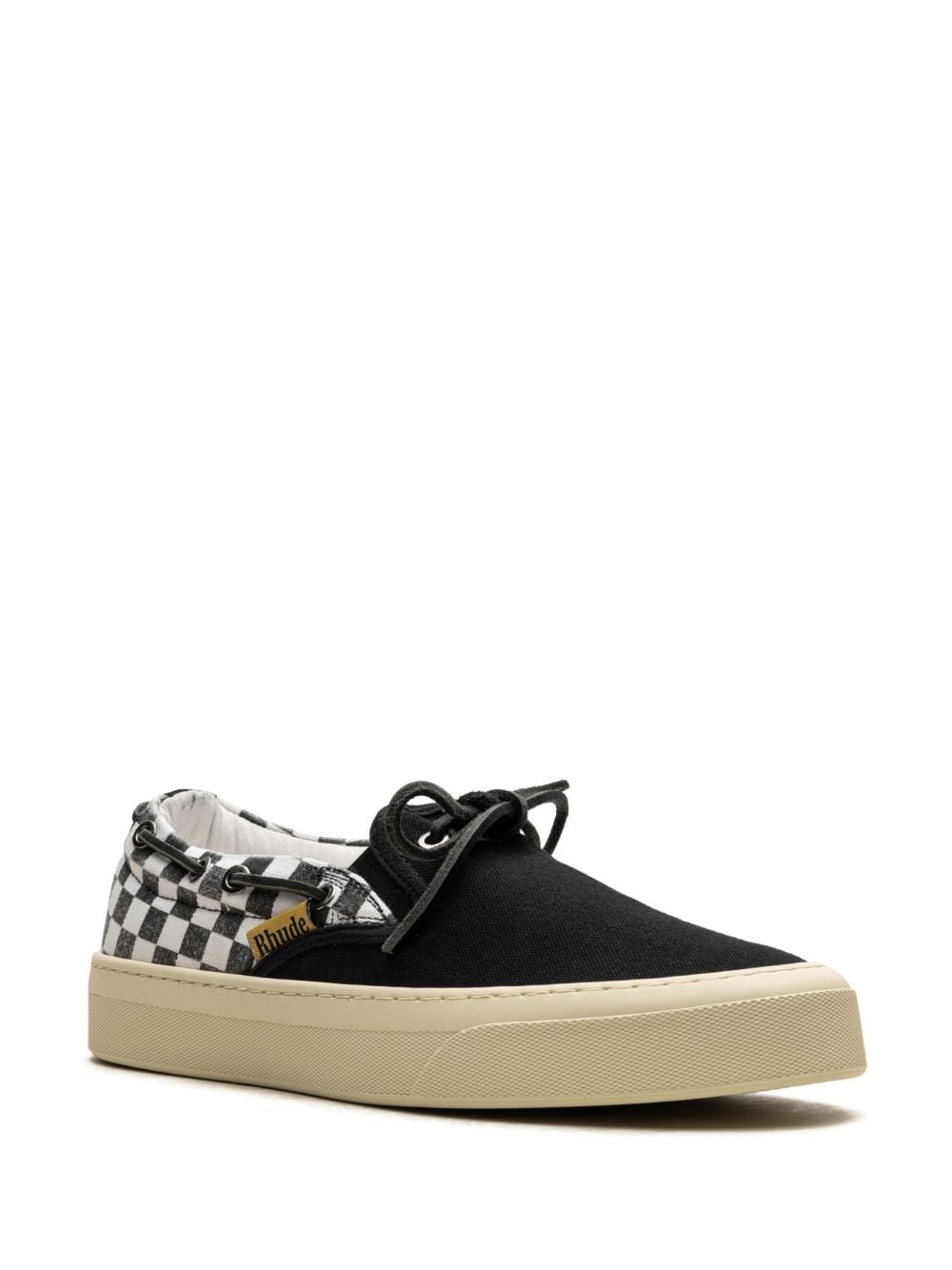 Checkers panelled sneakers - 2