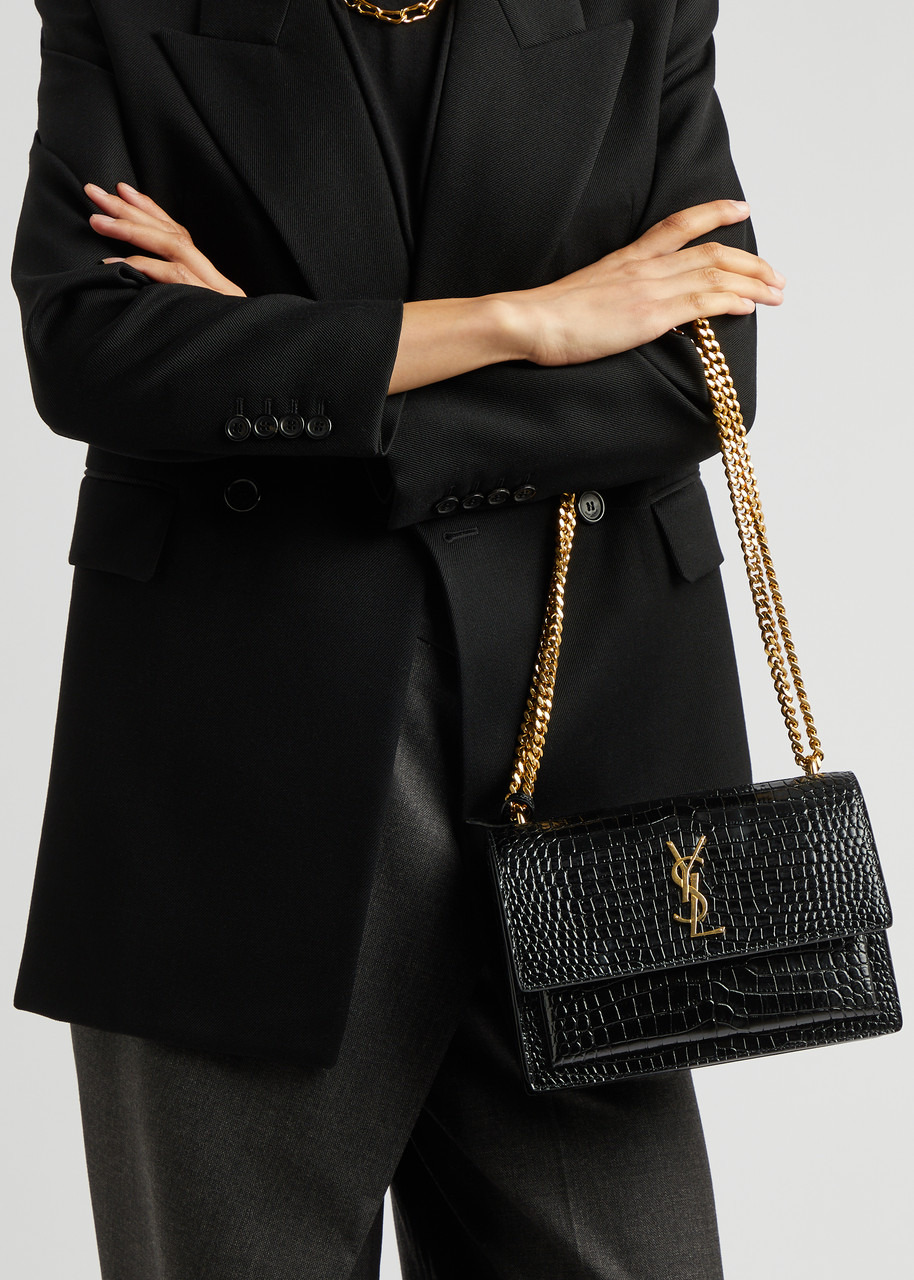 Sunset crocodile-effect shoulder bag - 6
