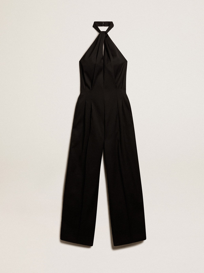 Black wool gabardine jumpsuit 1
