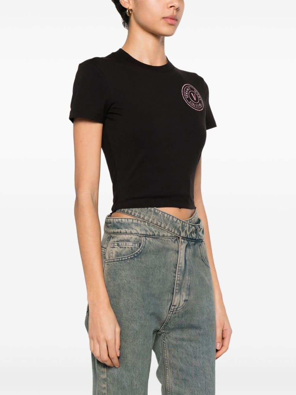 V-Emblem glittered T-shirt - 3