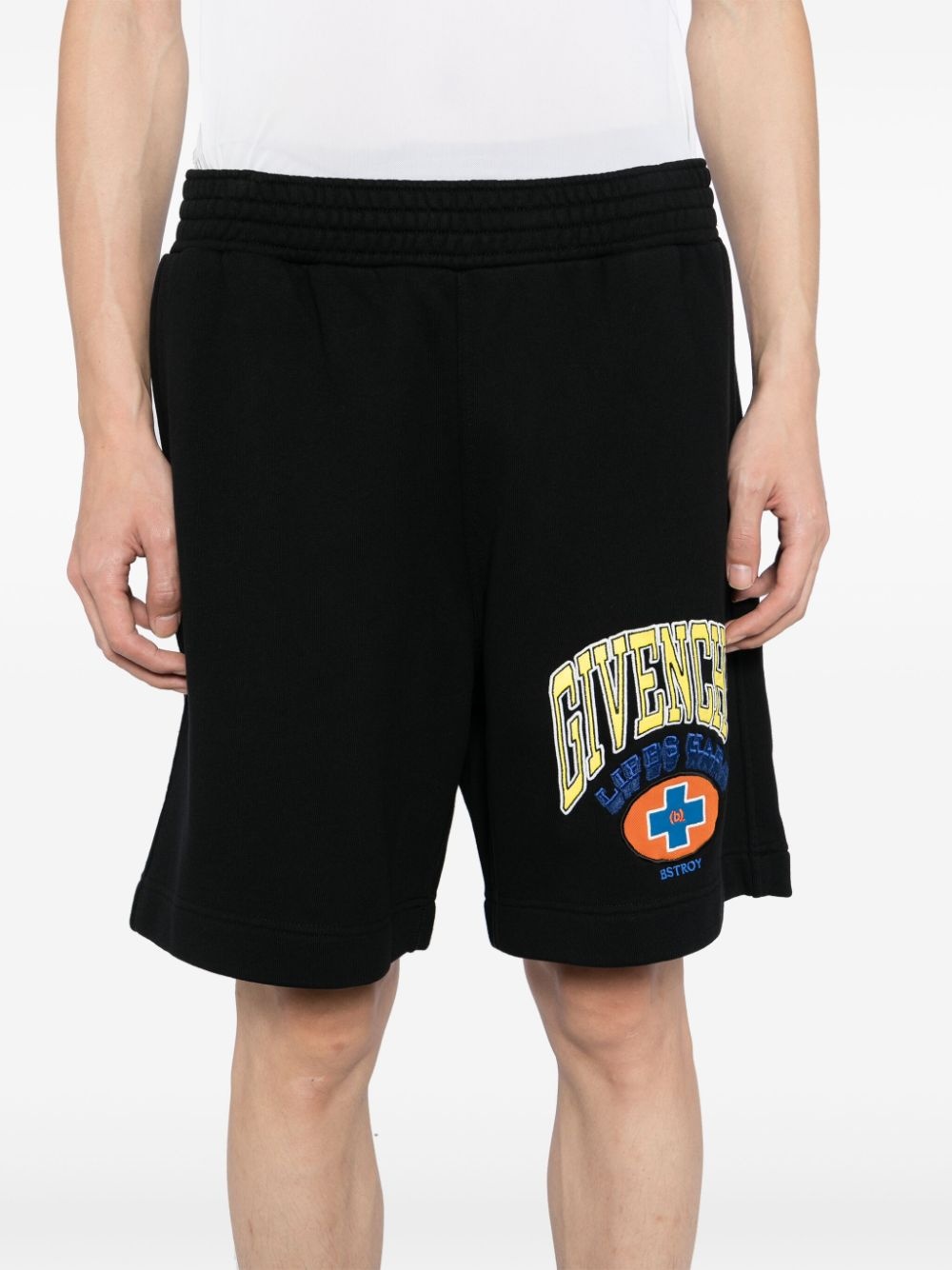 logo-embroidered shorts - 5