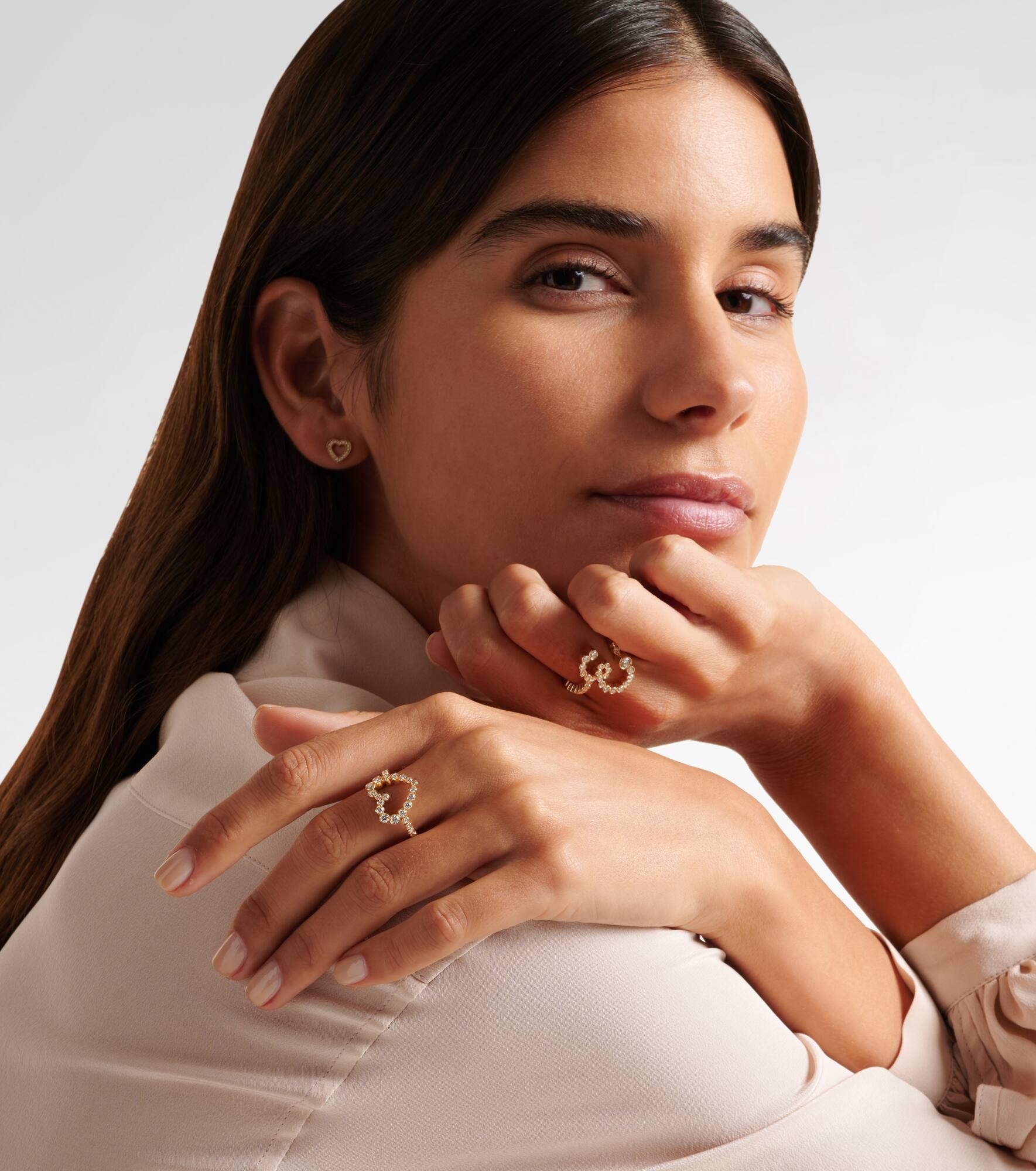Ensemble Coeur 18kt gold ring with diamonds - 2