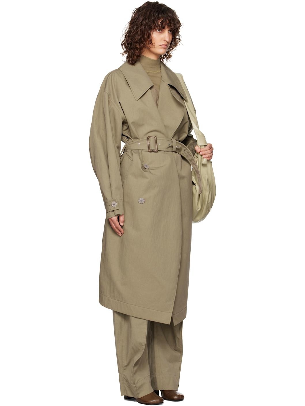 Khaki Water-Repellent Trench Coat - 2
